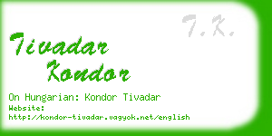 tivadar kondor business card